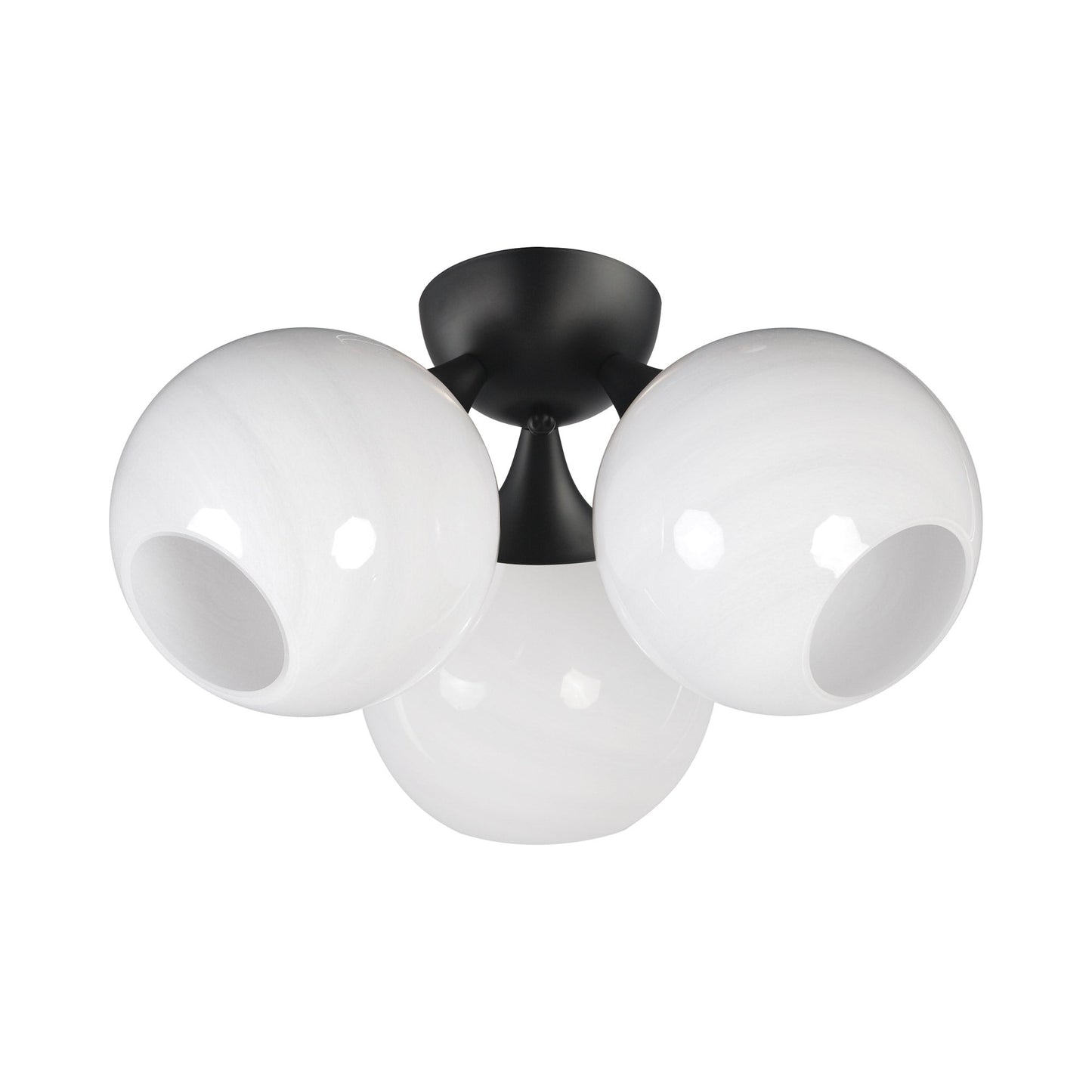 Neve Semi Flush Mount Ceiling Light in Black.