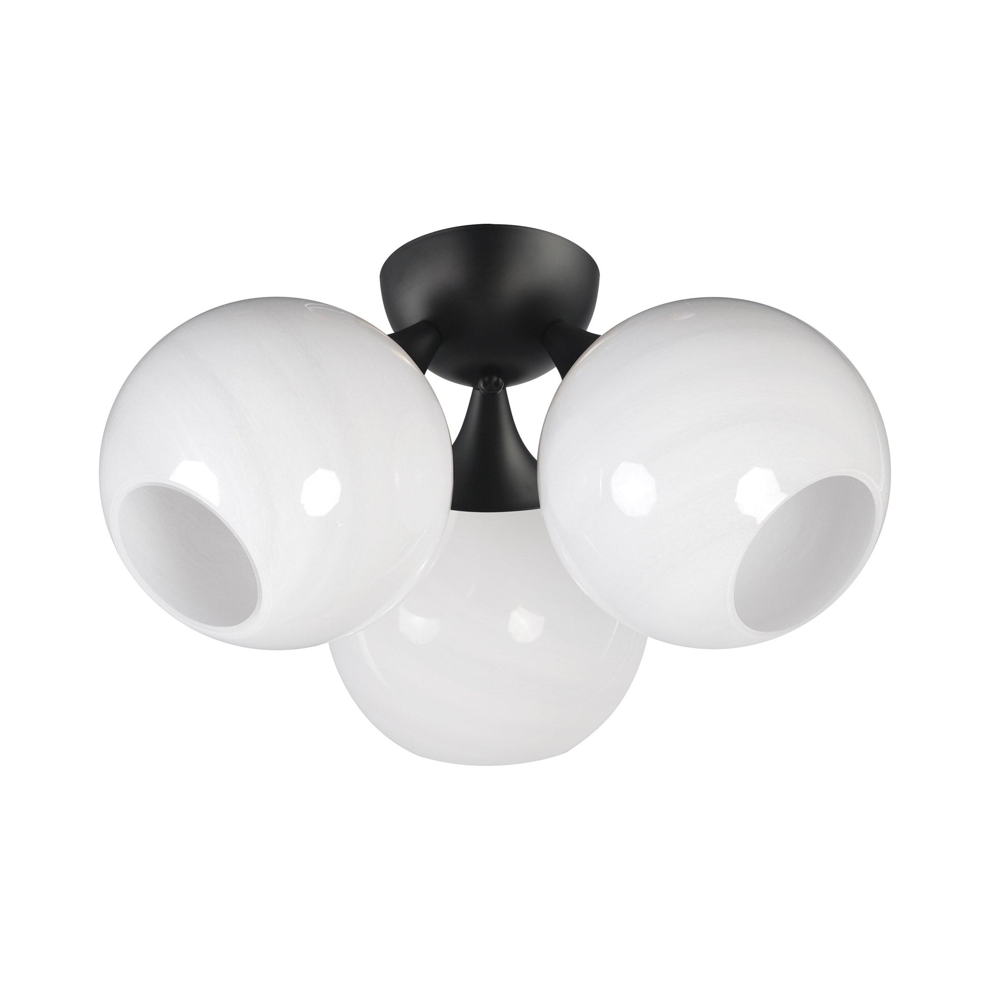 Neve Semi Flush Mount Ceiling Light in Black.