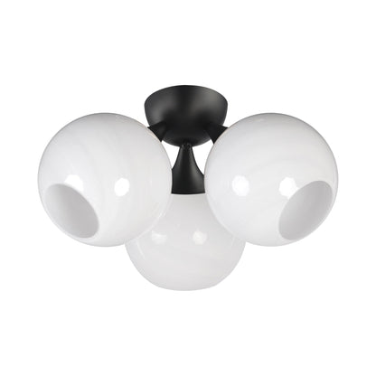 Neve Semi Flush Mount Ceiling Light in Black.