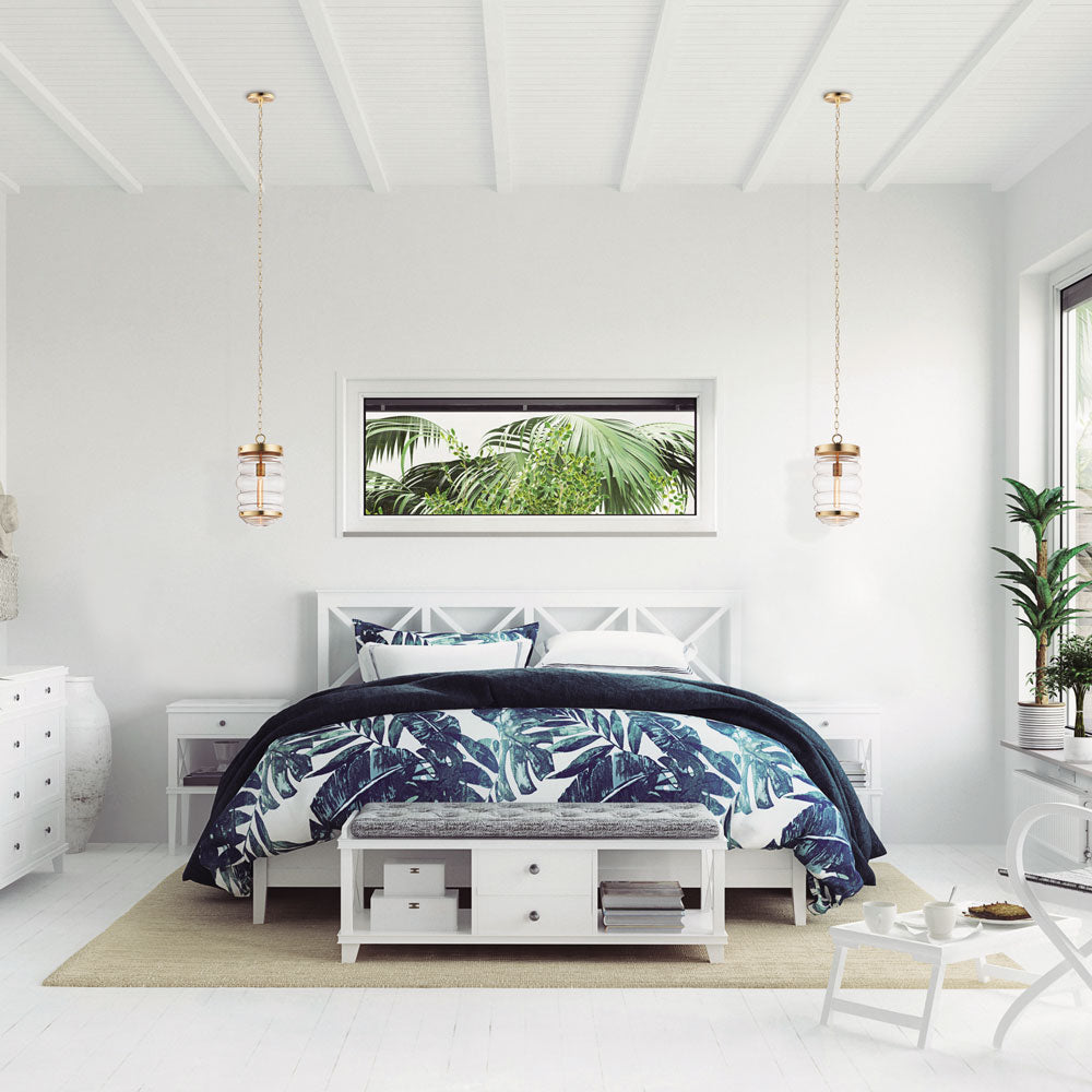 Newport Pendant Light in bedroom.