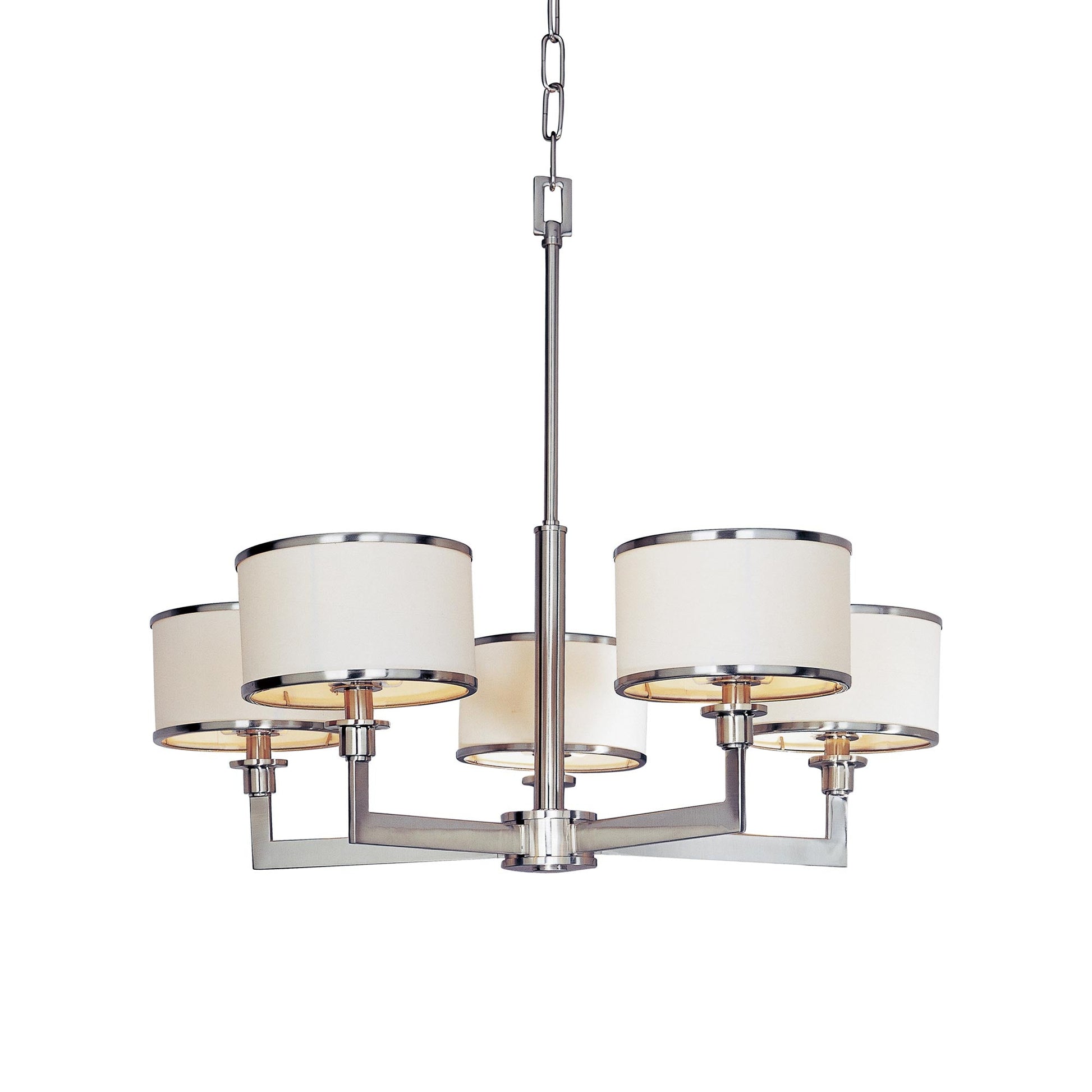 Nexus Chandelier in Satin Nickel.