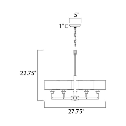 Nexus Chandelier - line drawing.