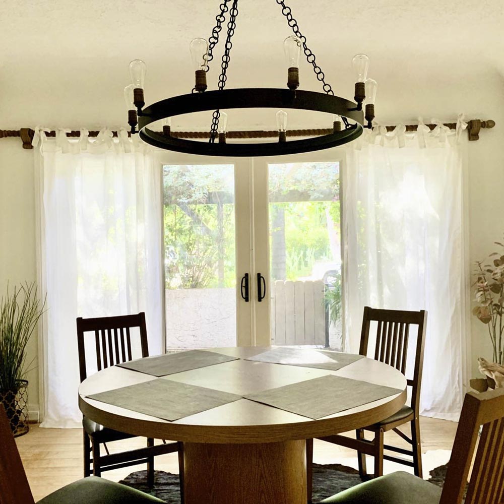 Noble Chandelier in dining room.