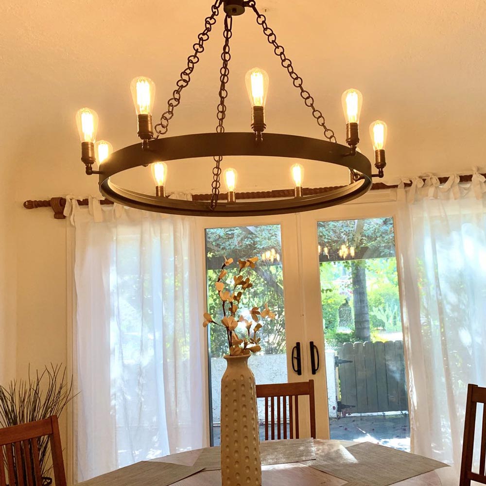 Noble Chandelier in dining room.