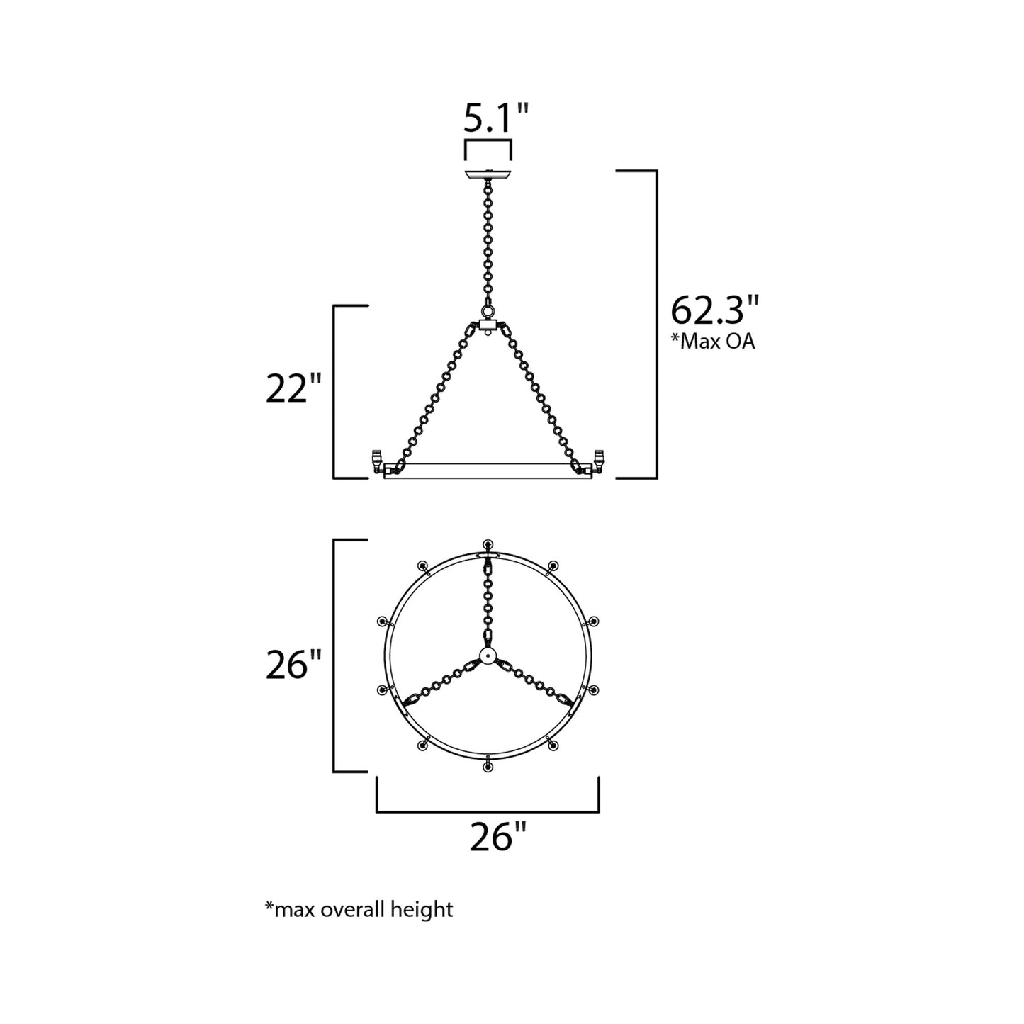 Noble Chandelier - line drawing.