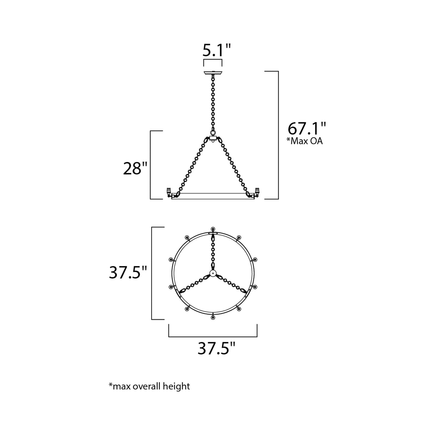 Noble Chandelier - line drawing.