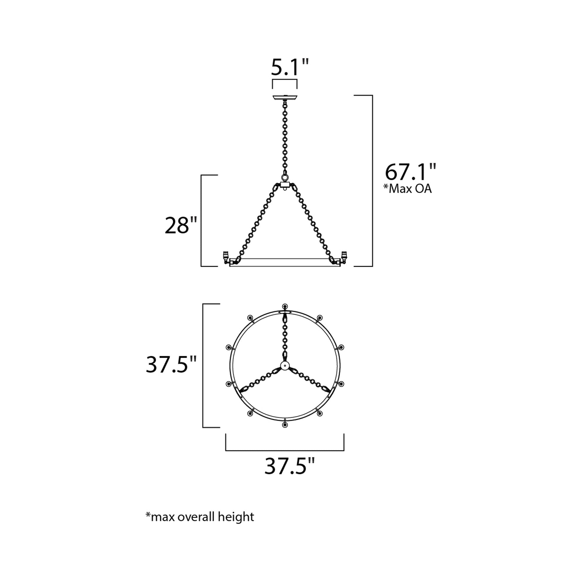 Noble Chandelier - line drawing.