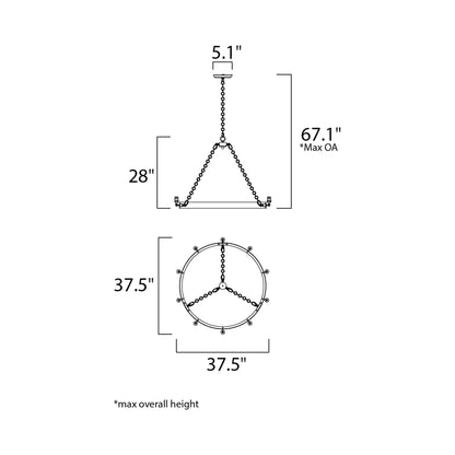 Noble Chandelier - line drawing.
