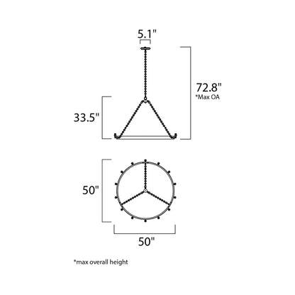 Noble Chandelier - line drawing.