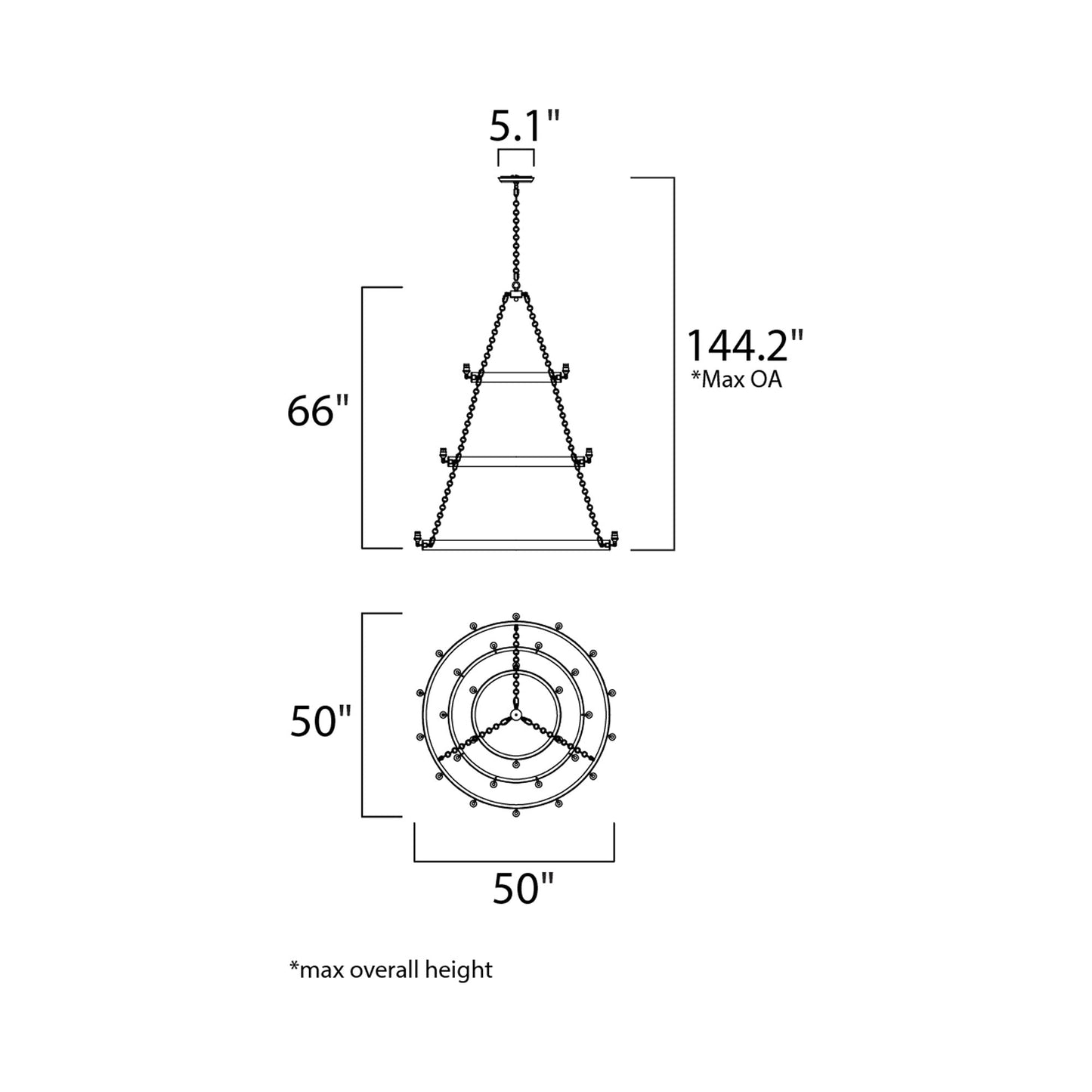 Noble Chandelier - line drawing.