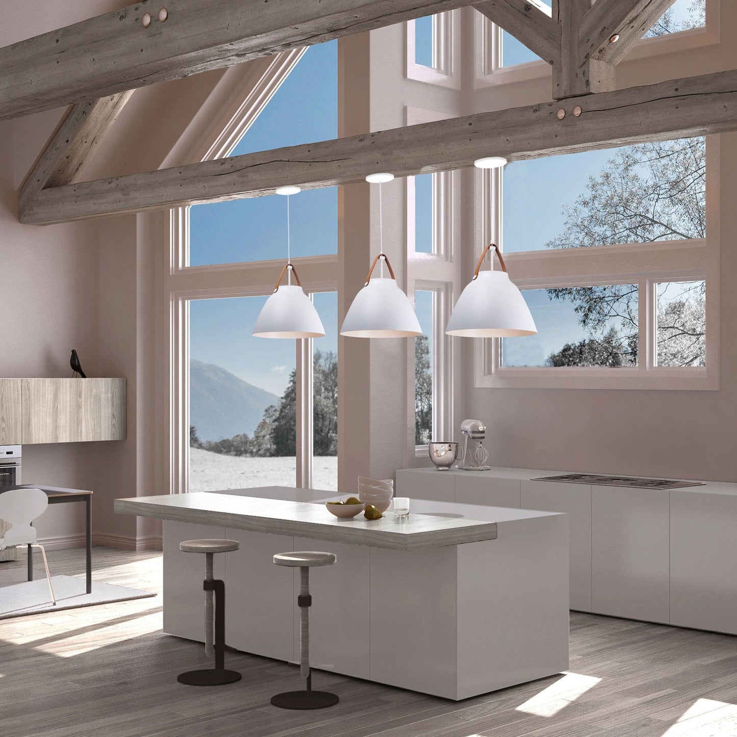 Nordic Dome Pendant Light in dining room.