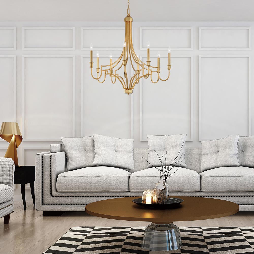 Normandy Chandelier in living room.