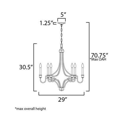 Normandy Chandelier - line drawing.