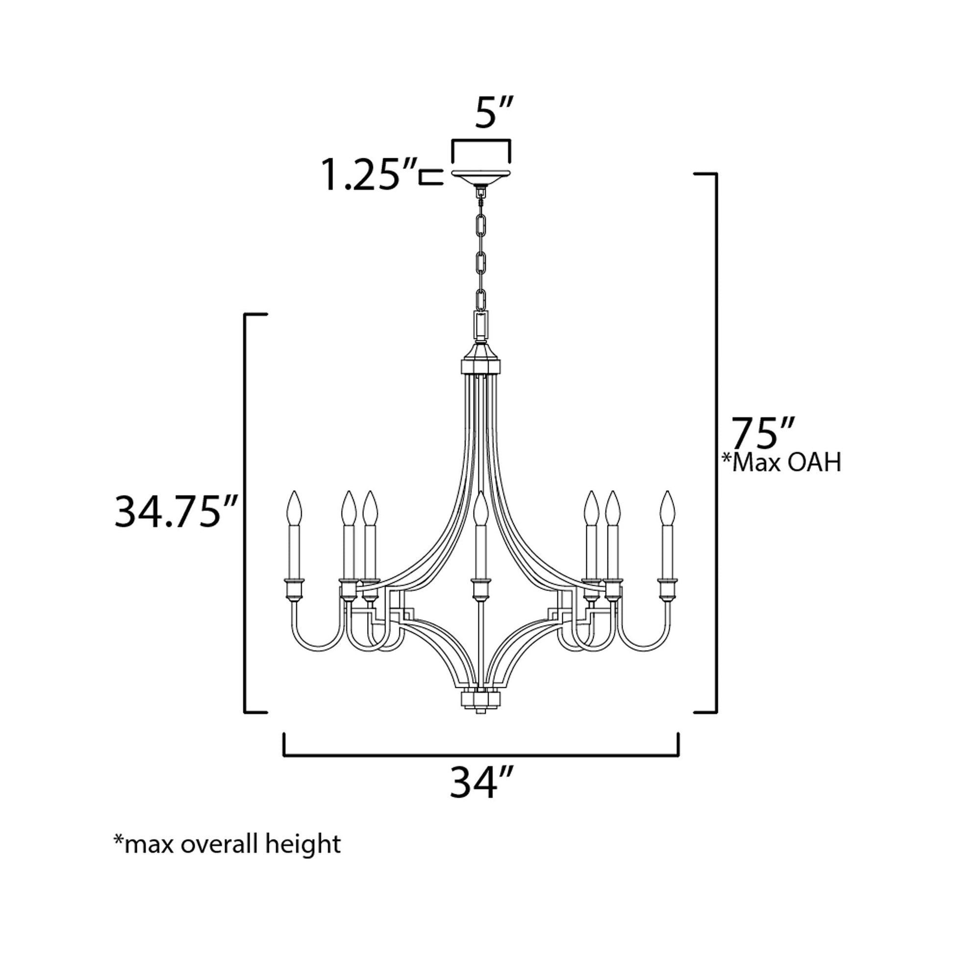 Normandy Chandelier - line drawing.