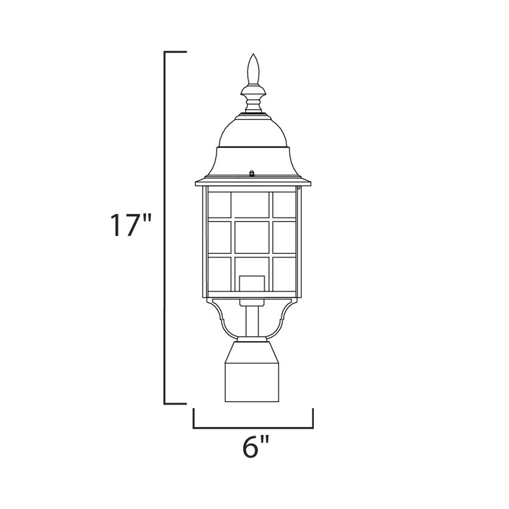 North Church Outdoor Post Light - line drawing.