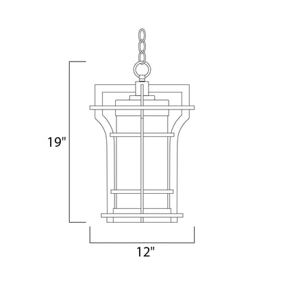 Oakville Outdoor Pendant Light - line drawing.