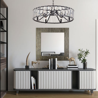 Odeon Chandelier in living room.