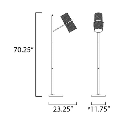 Oscar Floor Lamp - line drawing.