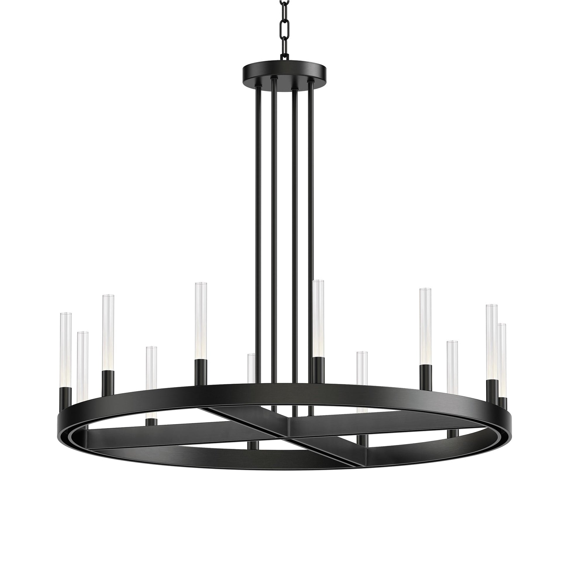 Ovation LED Chandelier in Black (12-Light).
