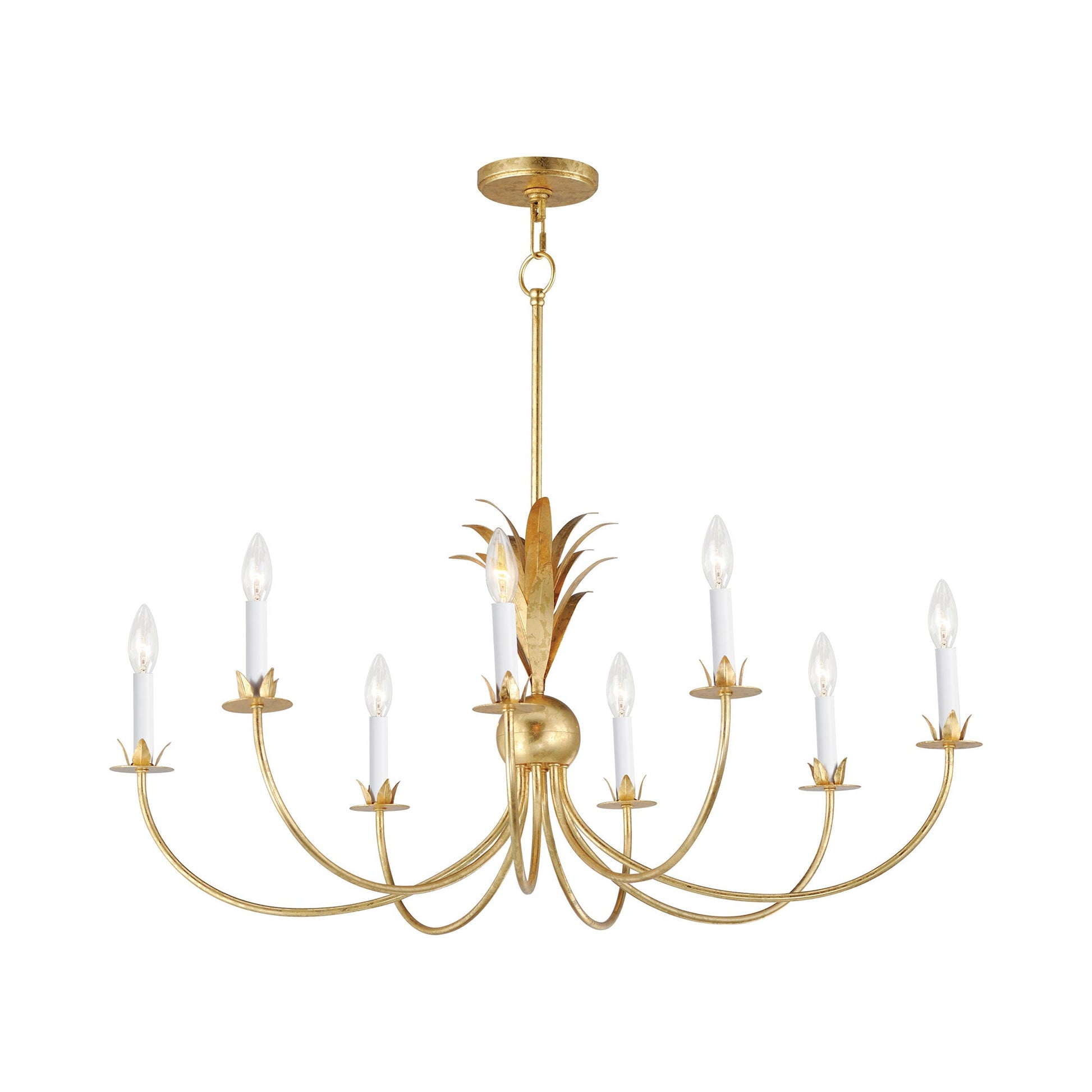 Paloma Chandelier Light in Gold Leaf (8-Light).