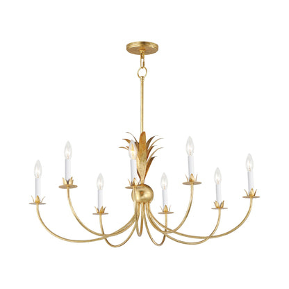 Paloma Chandelier Light in Gold Leaf (8-Light).