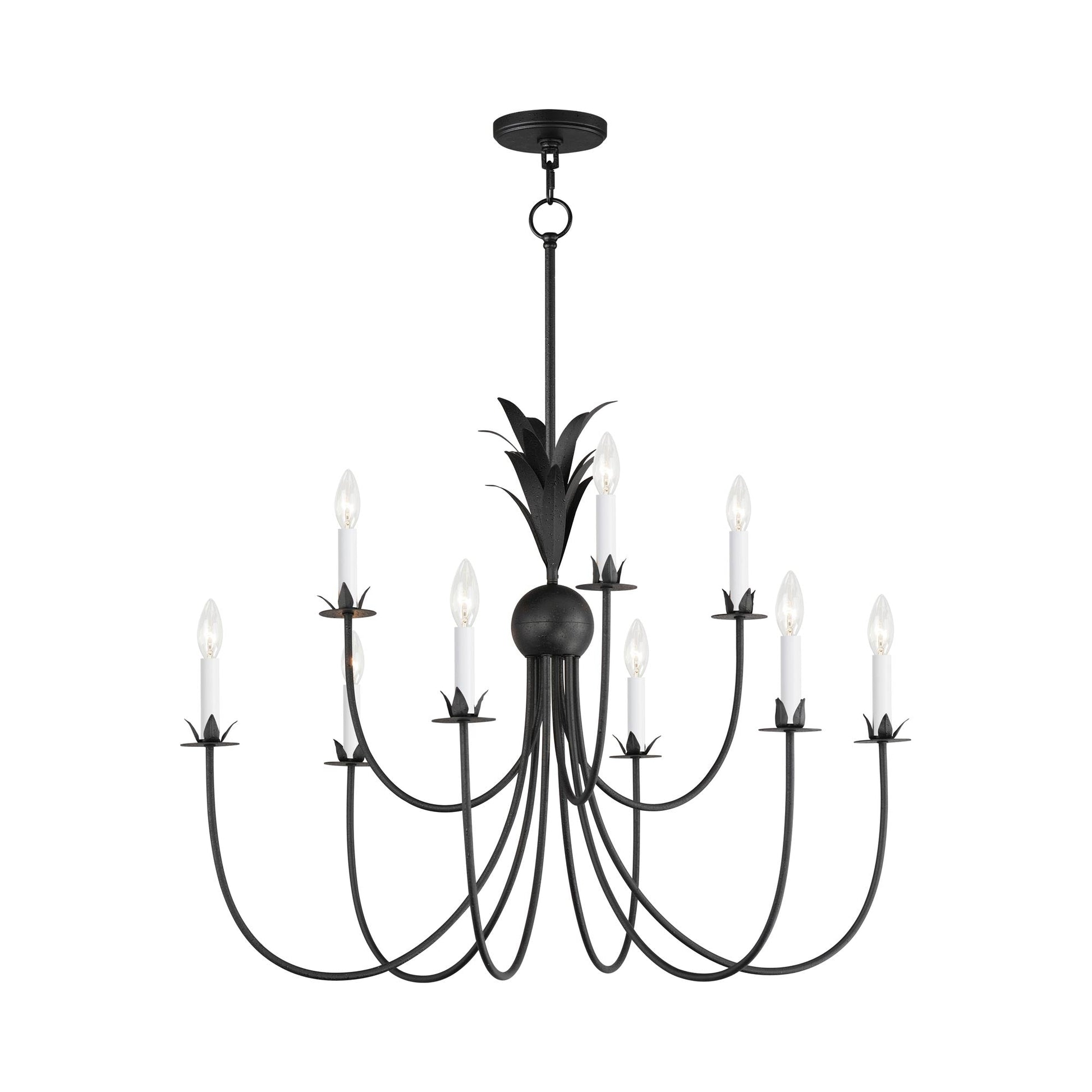 Paloma Chandelier Light in Anthracite (9-Light).