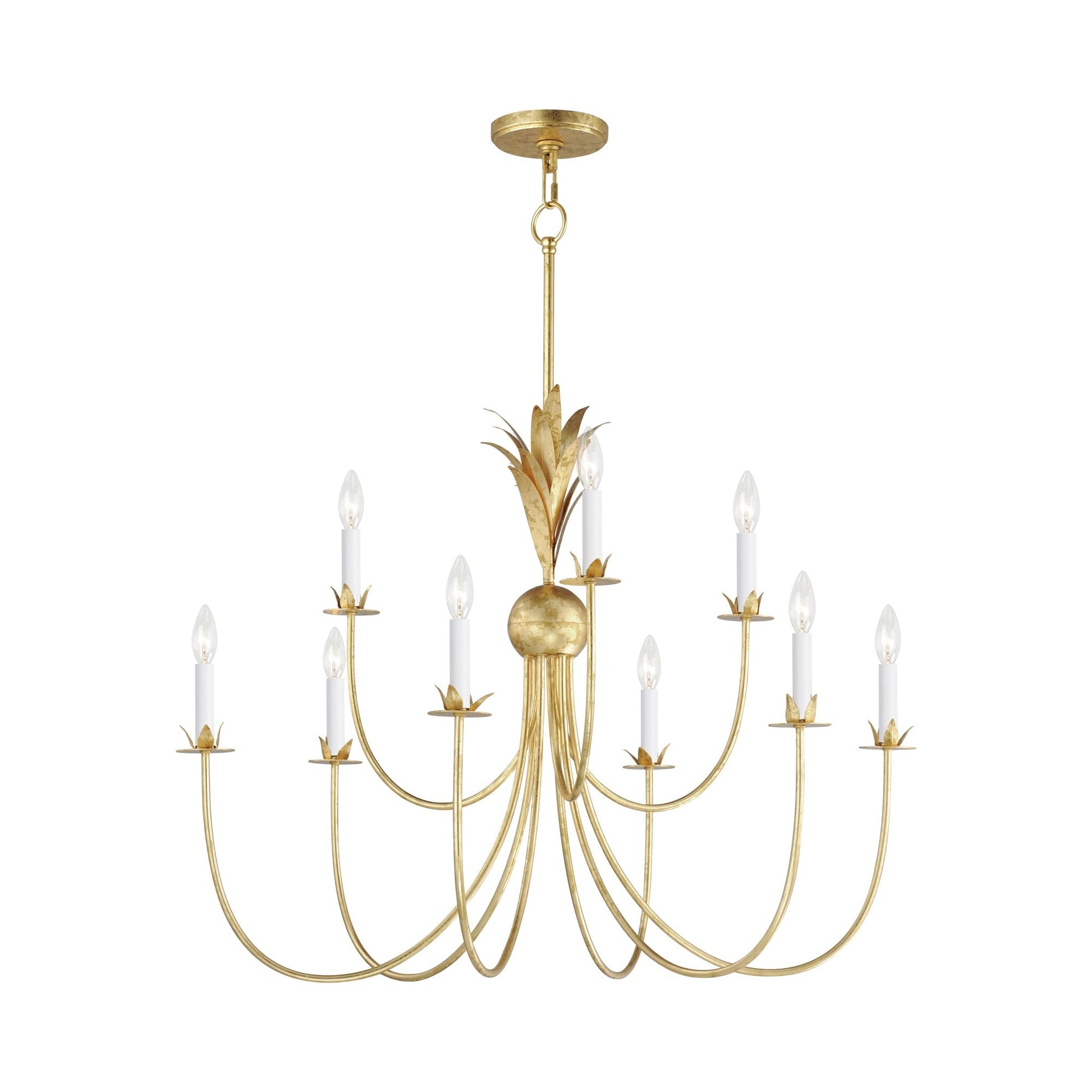 Paloma Chandelier Light in Gold Leaf (9-Light).