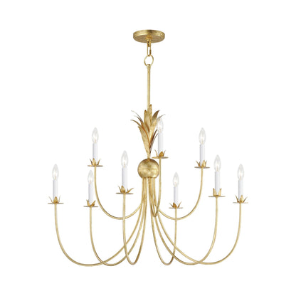 Paloma Chandelier Light in Gold Leaf (9-Light).