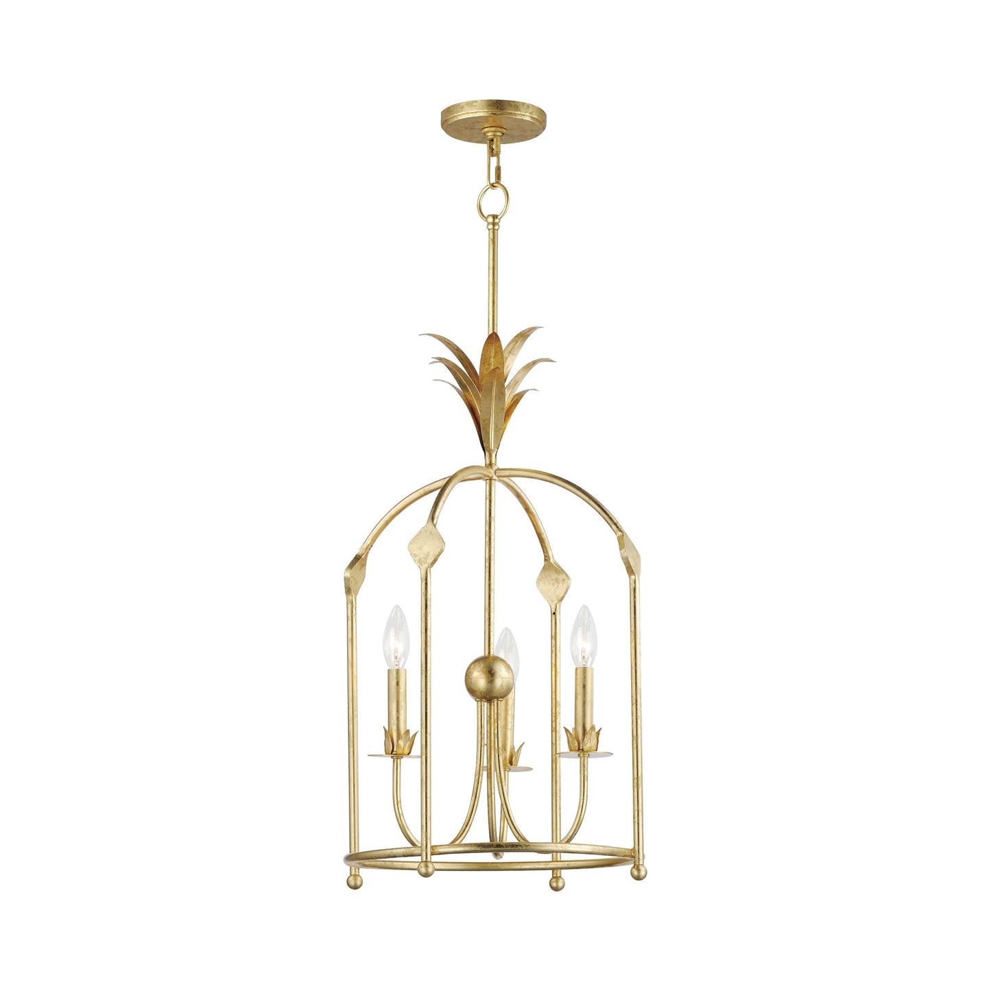 Paloma Entry Foyer Pendant Light in Gold Leaf.