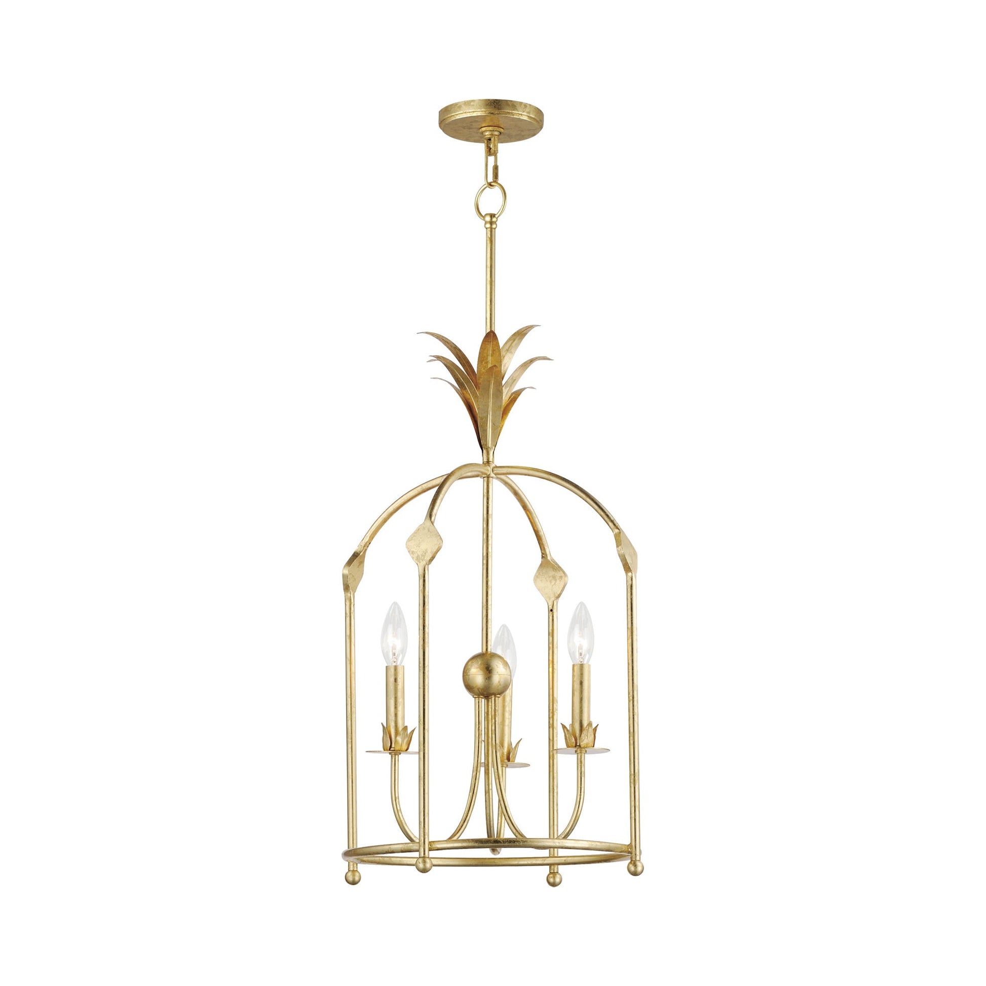 Paloma Entry Foyer Pendant Light in Gold Leaf.