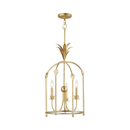 Paloma Entry Foyer Pendant Light in Gold Leaf.