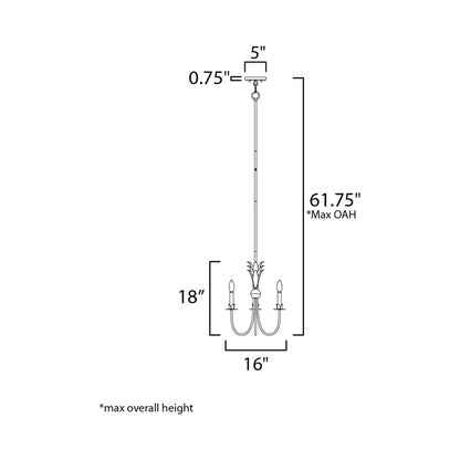 Paloma Mini Pendant Light - line drawing.