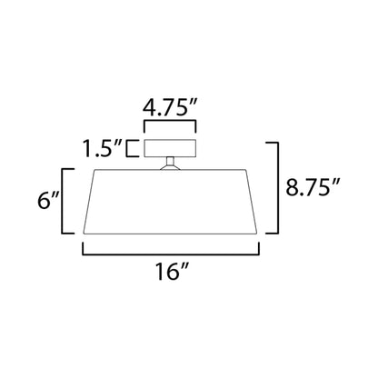 Paramount LED Flush Mount Ceiling Light - line drawing.