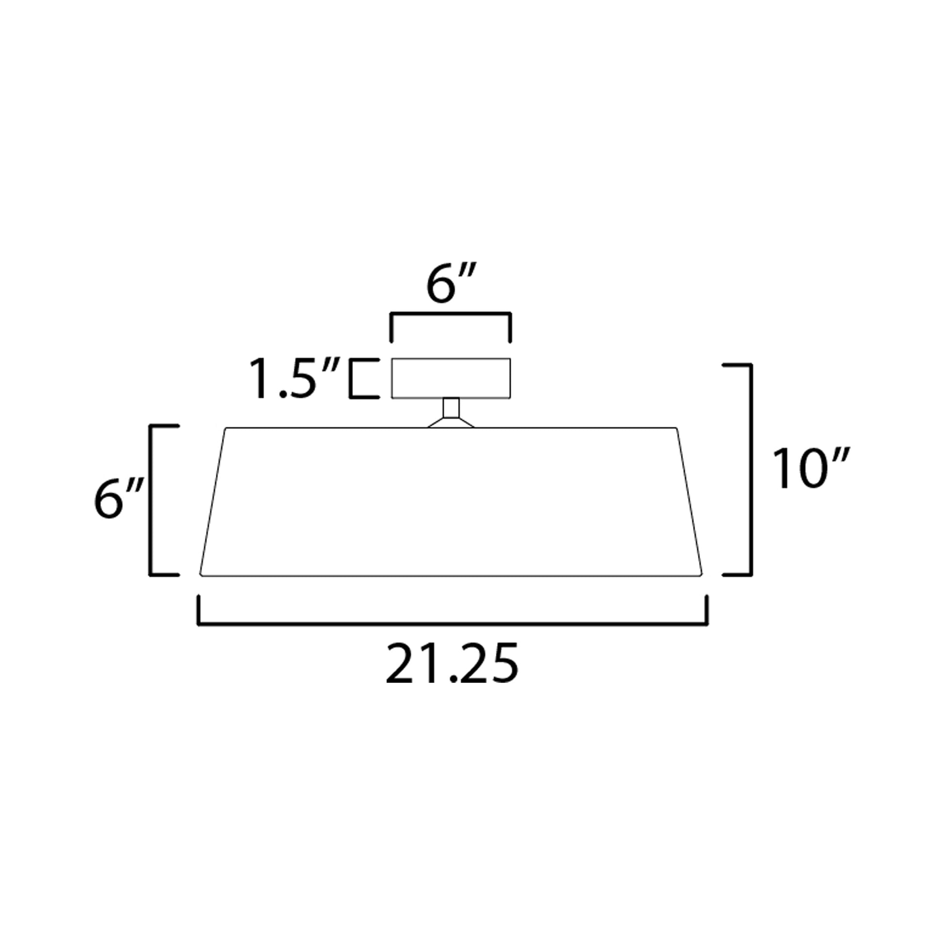 Paramount LED Flush Mount Ceiling Light - line drawing.