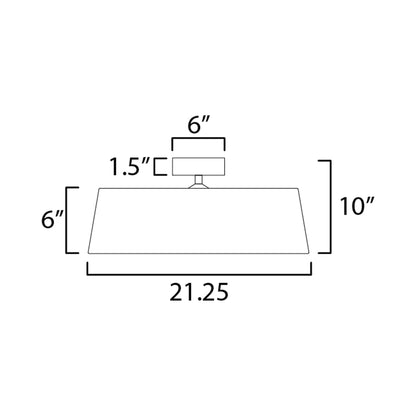 Paramount LED Flush Mount Ceiling Light - line drawing.
