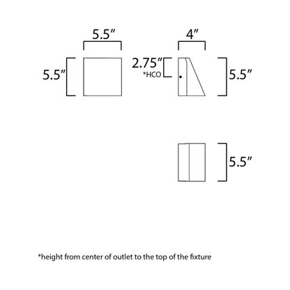 Pathfinder Outdoor LED Wall Light - line drawing.