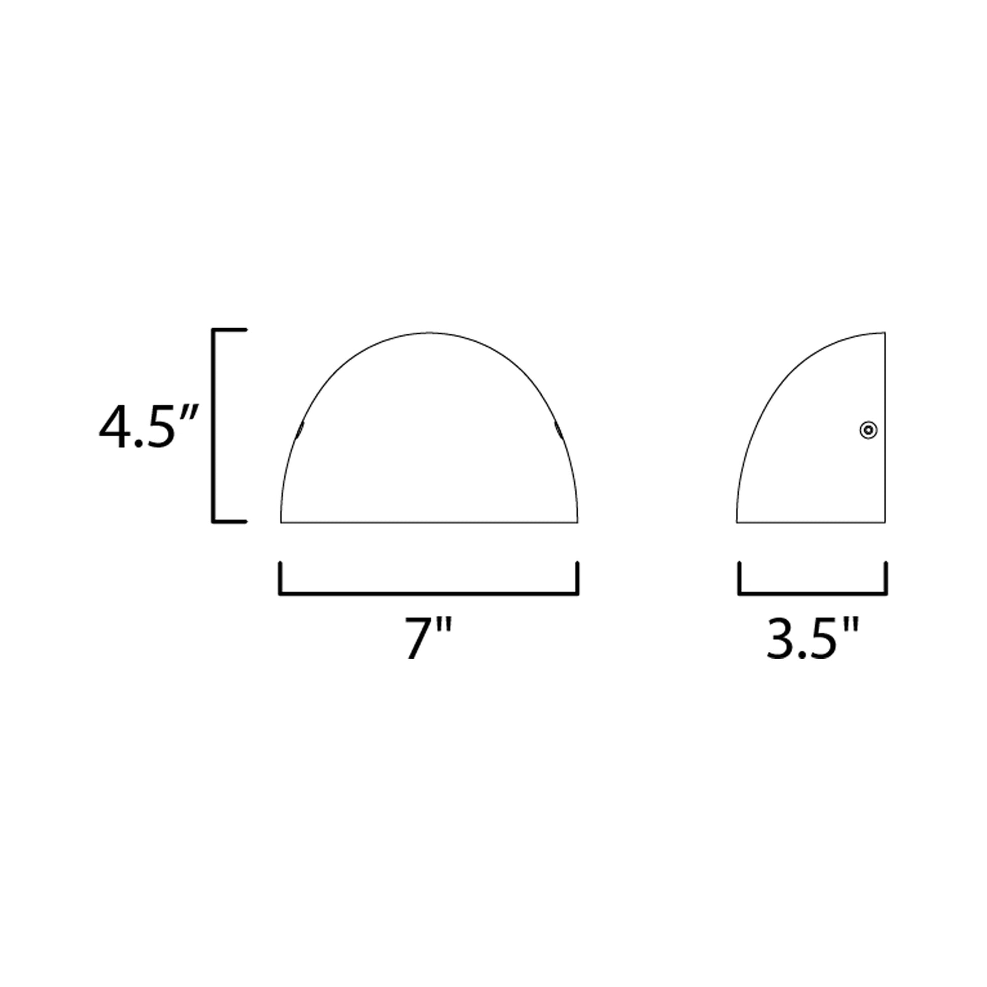 Pathfinder Outdoor LED Spherical Wall Light - line drawing.