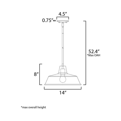 Pier M Outdoor Pendant Light - line drawing.