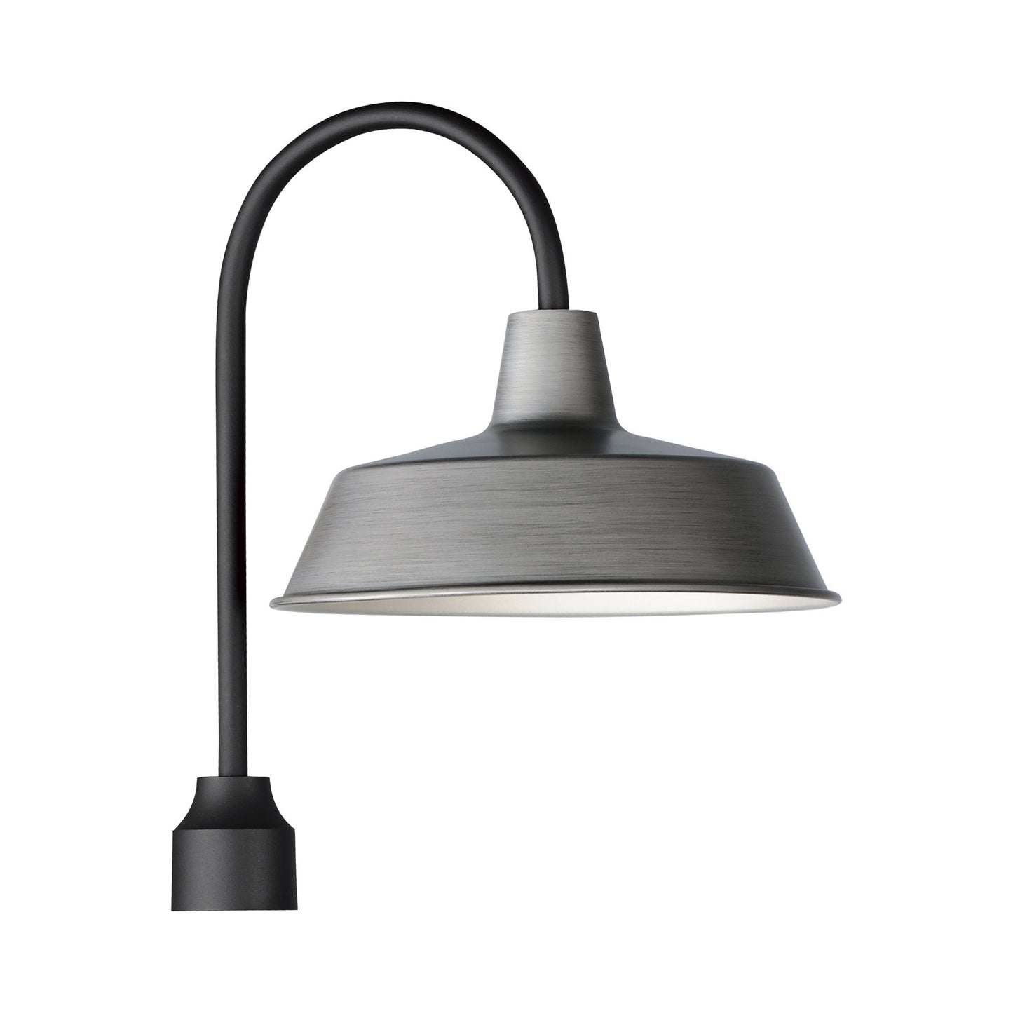 Pier M Outdoor Post Light in Weathered Zinc/Black.