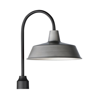 Pier M Outdoor Post Light in Weathered Zinc/Black.
