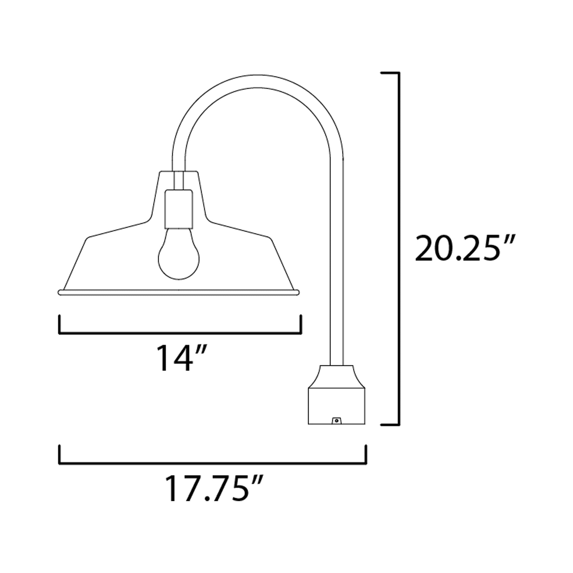 Pier M Outdoor Post Light - line drawing.