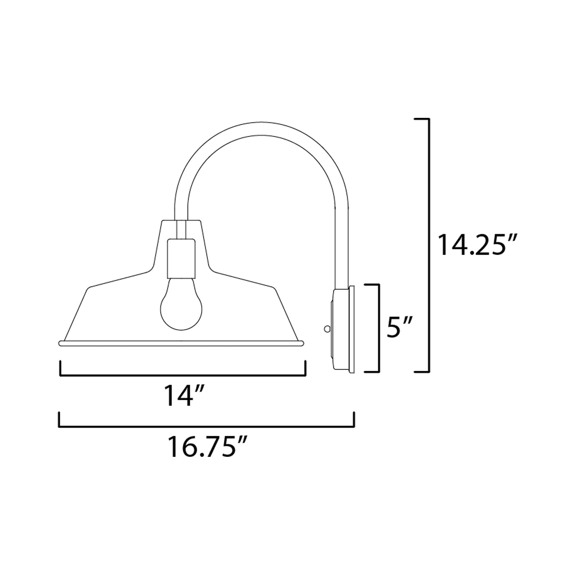 Pier M Outdoor Wall Light - line drawing.