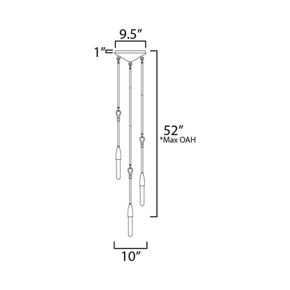 Pioneer Pendant Light - line drawing.