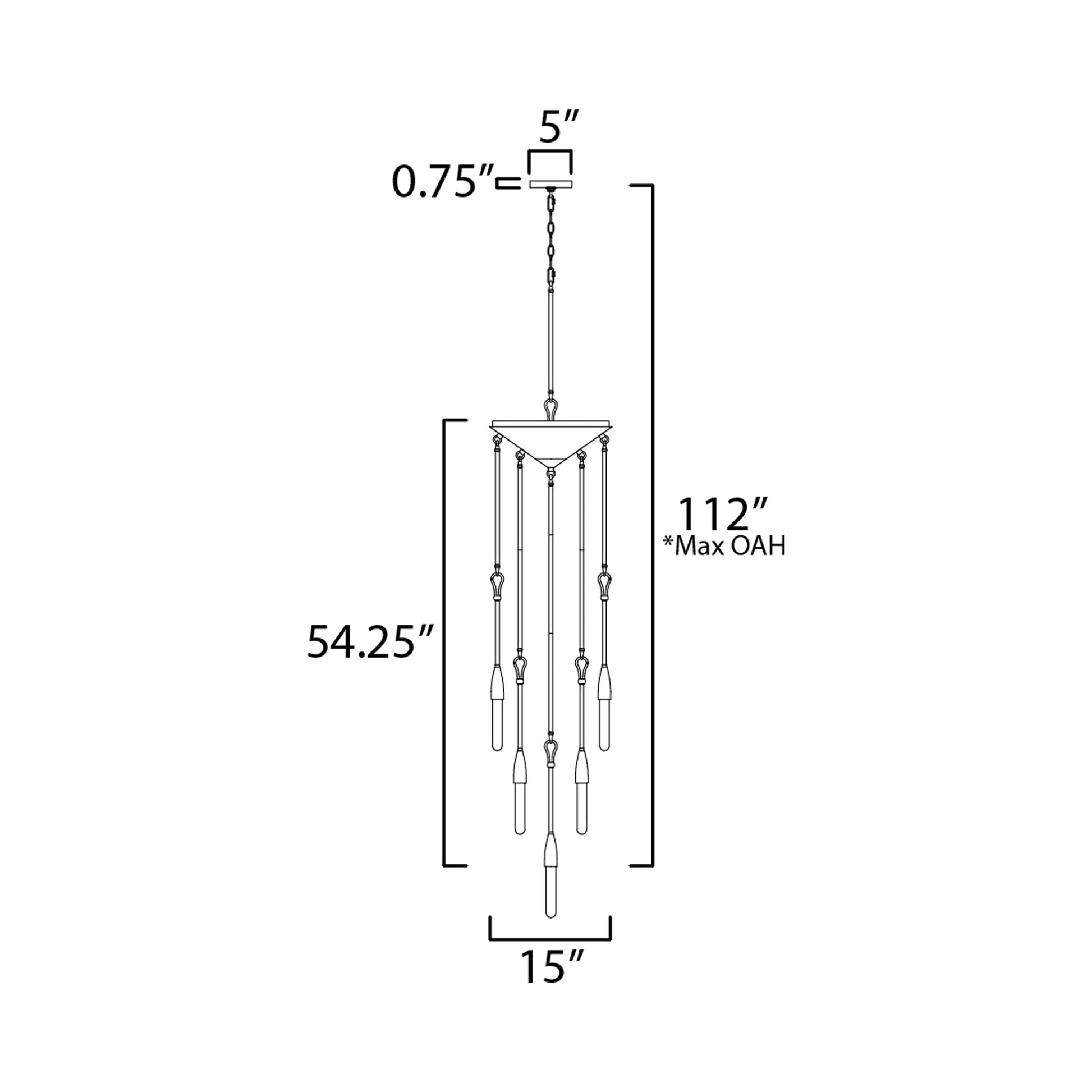 Pioneer Pendant Light - line drawing.