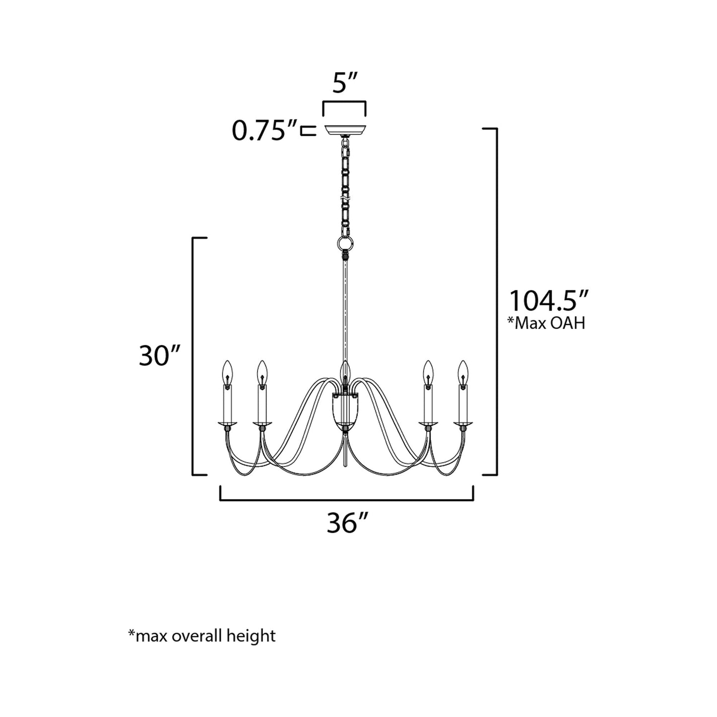 Plumette Chandelier - line drawing