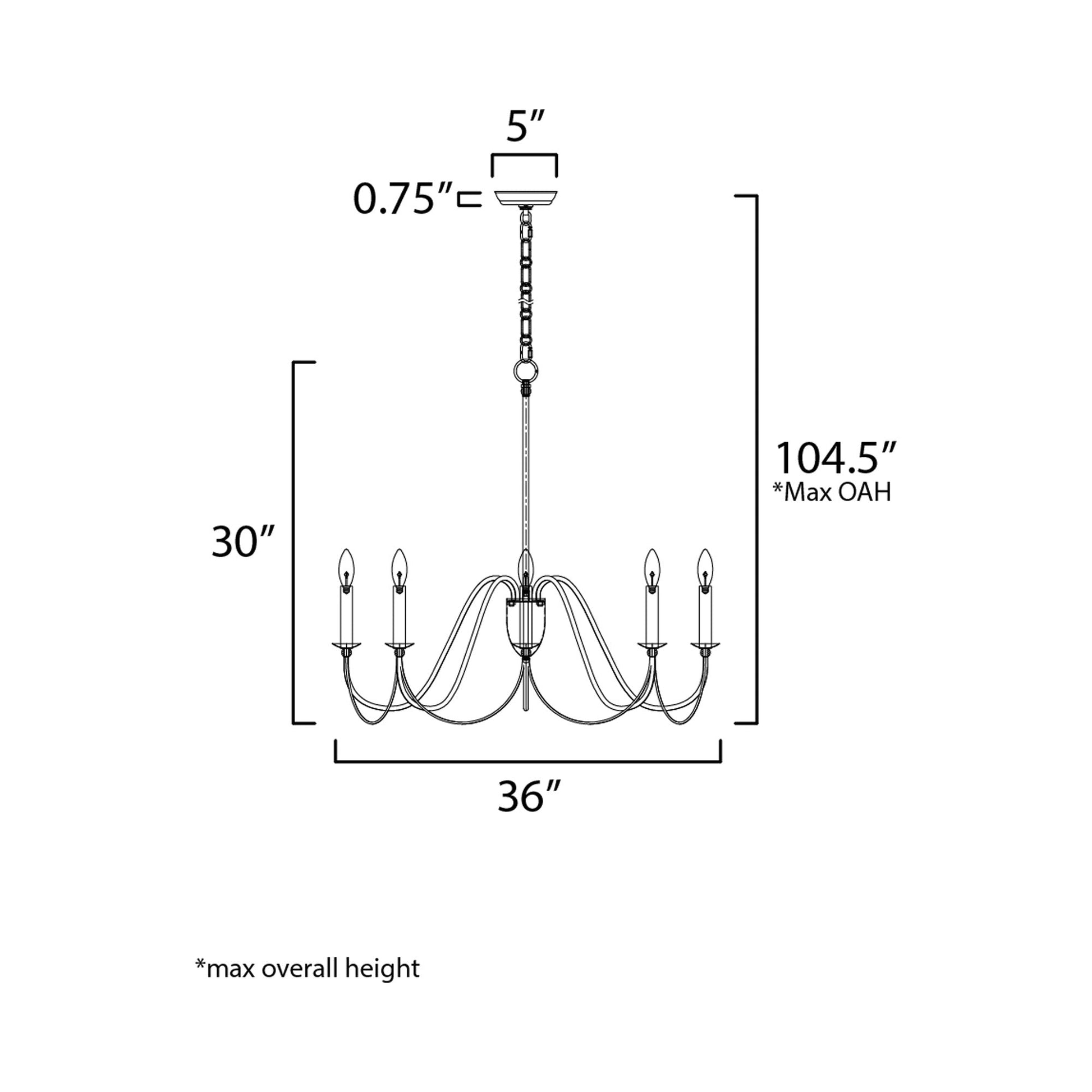 Plumette Chandelier - line drawing