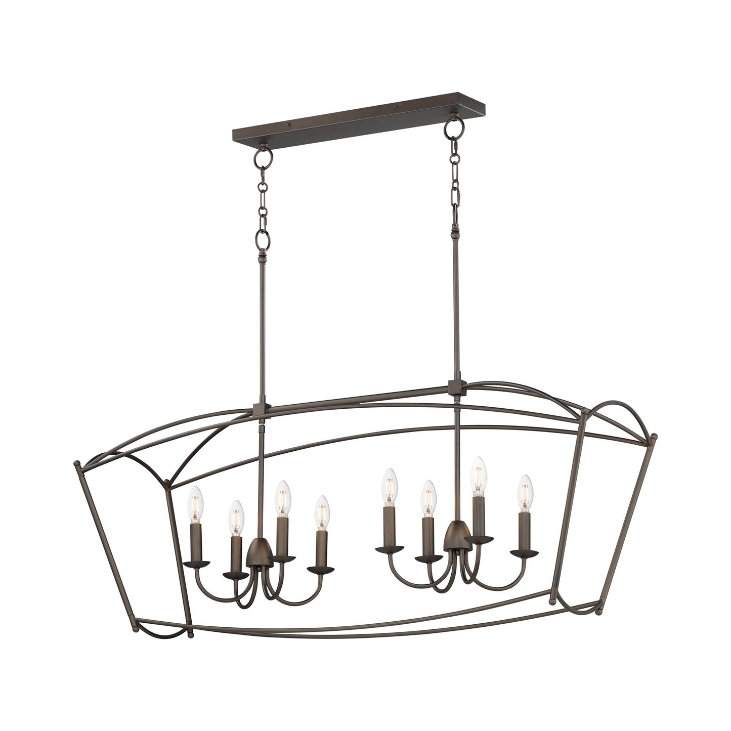 Plumette Linear Pendant Light in Chestnut Bronze.