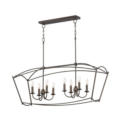 Plumette Linear Pendant Light in Chestnut Bronze.