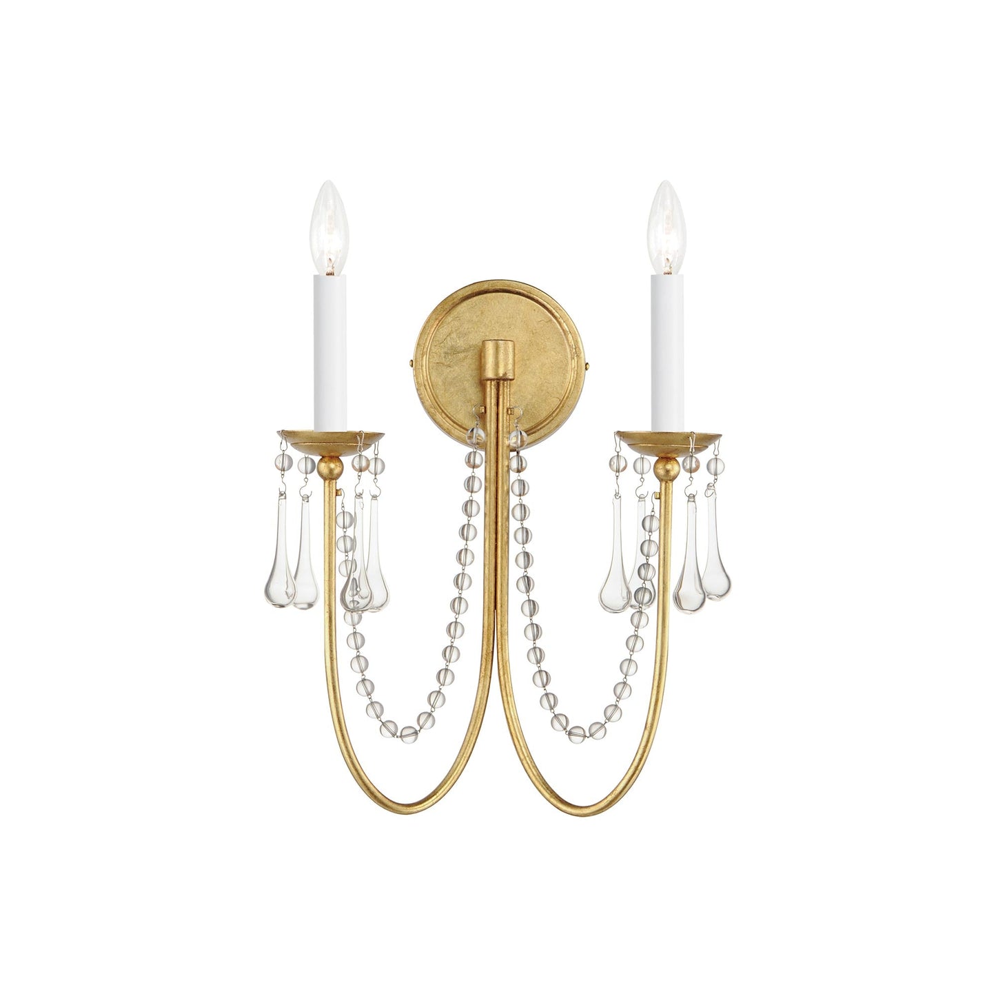 Plumette Wall Light in Gold Leaf (Crystal).