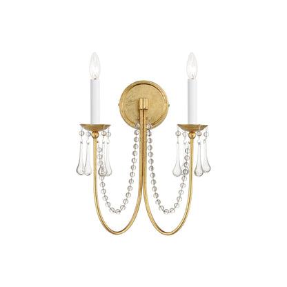 Plumette Wall Light in Gold Leaf (Crystal).